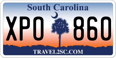 SC license plate XPO860