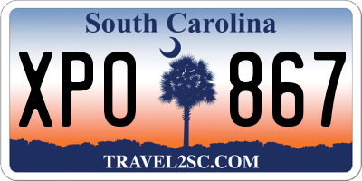 SC license plate XPO867