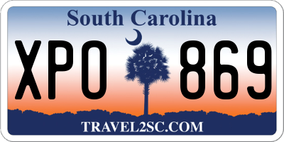 SC license plate XPO869