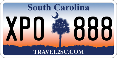 SC license plate XPO888