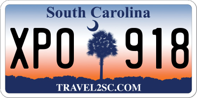 SC license plate XPO918
