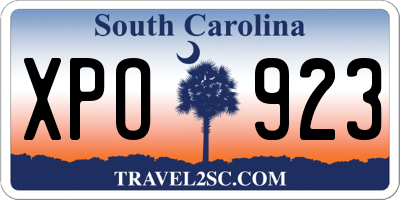 SC license plate XPO923