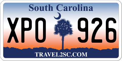 SC license plate XPO926