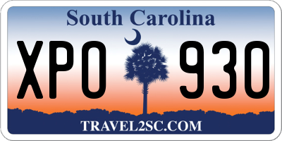 SC license plate XPO930