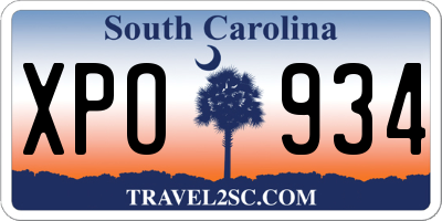 SC license plate XPO934