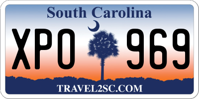 SC license plate XPO969