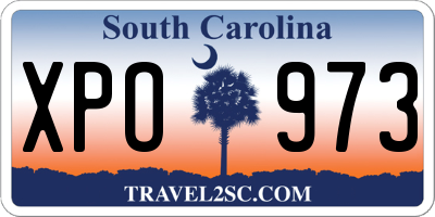 SC license plate XPO973