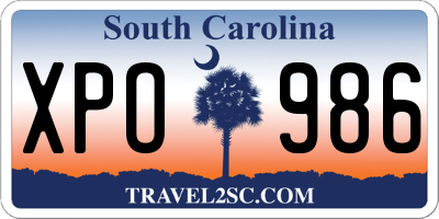 SC license plate XPO986