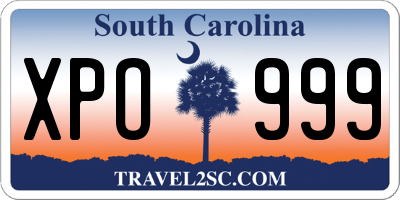 SC license plate XPO999