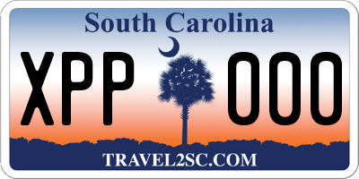 SC license plate XPP000