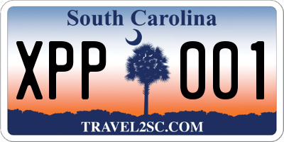 SC license plate XPP001