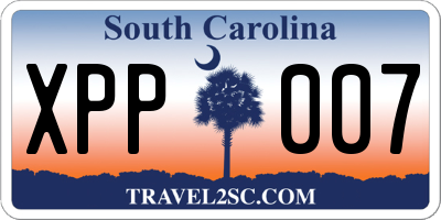 SC license plate XPP007