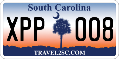 SC license plate XPP008