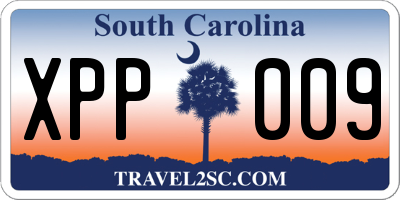 SC license plate XPP009