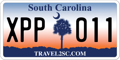 SC license plate XPP011