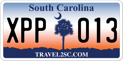 SC license plate XPP013