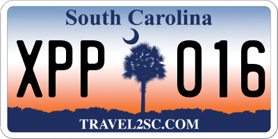 SC license plate XPP016