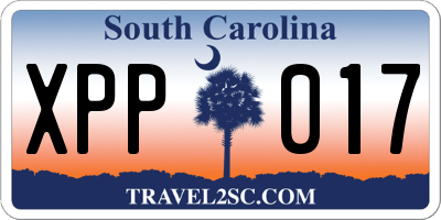 SC license plate XPP017