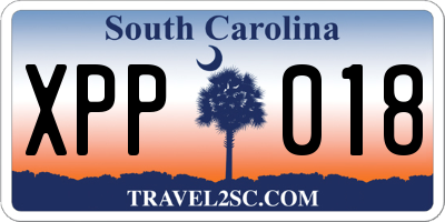 SC license plate XPP018