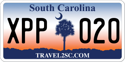 SC license plate XPP020