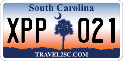 SC license plate XPP021