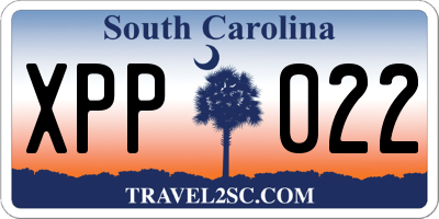 SC license plate XPP022