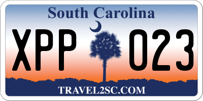 SC license plate XPP023