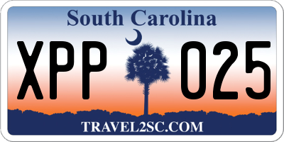 SC license plate XPP025