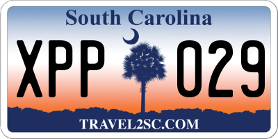 SC license plate XPP029
