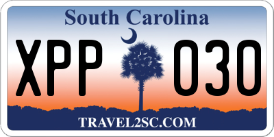 SC license plate XPP030