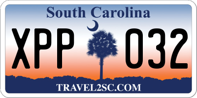 SC license plate XPP032
