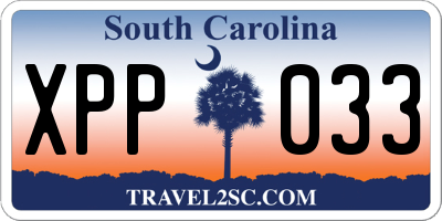 SC license plate XPP033