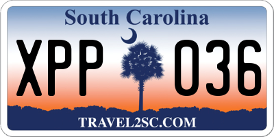SC license plate XPP036