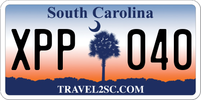 SC license plate XPP040