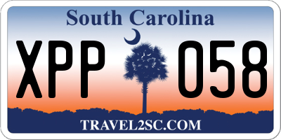 SC license plate XPP058