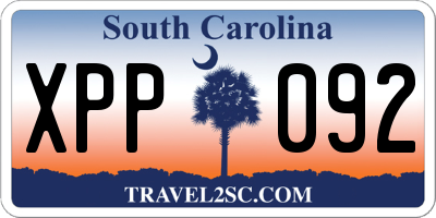 SC license plate XPP092