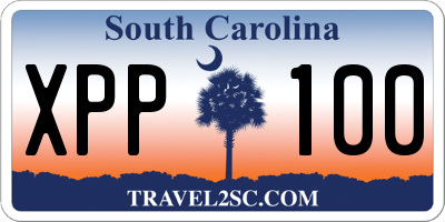 SC license plate XPP100