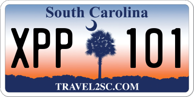 SC license plate XPP101