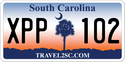 SC license plate XPP102