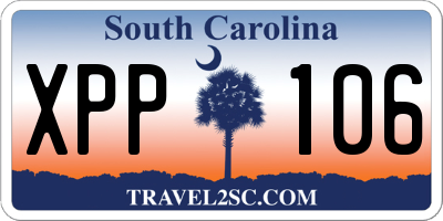SC license plate XPP106