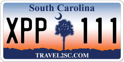 SC license plate XPP111