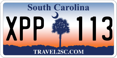 SC license plate XPP113