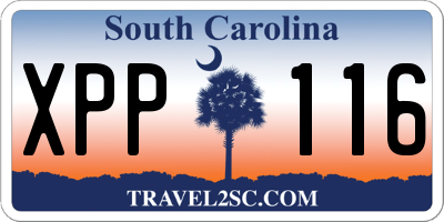 SC license plate XPP116