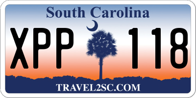 SC license plate XPP118