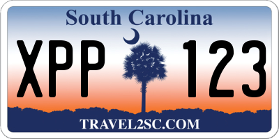 SC license plate XPP123