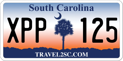 SC license plate XPP125