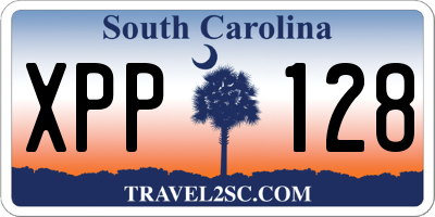 SC license plate XPP128