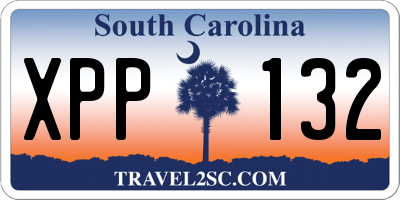 SC license plate XPP132