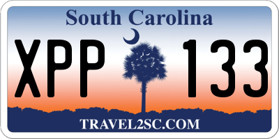 SC license plate XPP133