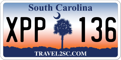 SC license plate XPP136